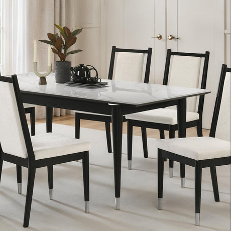 Maidstone Black/White 5-Piece Dining Room Set from Furniture of America - Luna Furniture