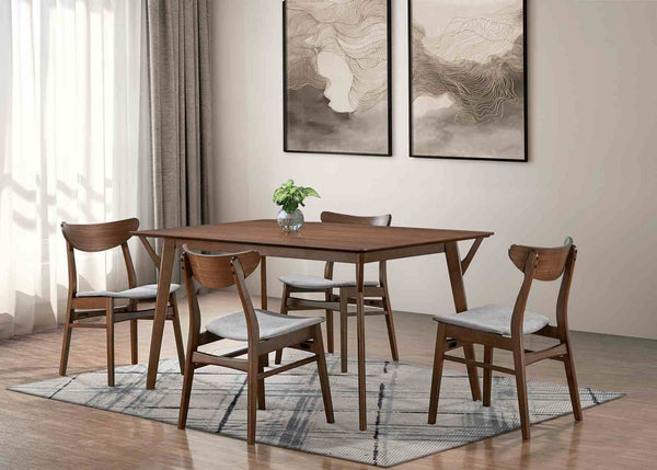 Skien Walnut/Light Gray 5-Piece Dining Room Set