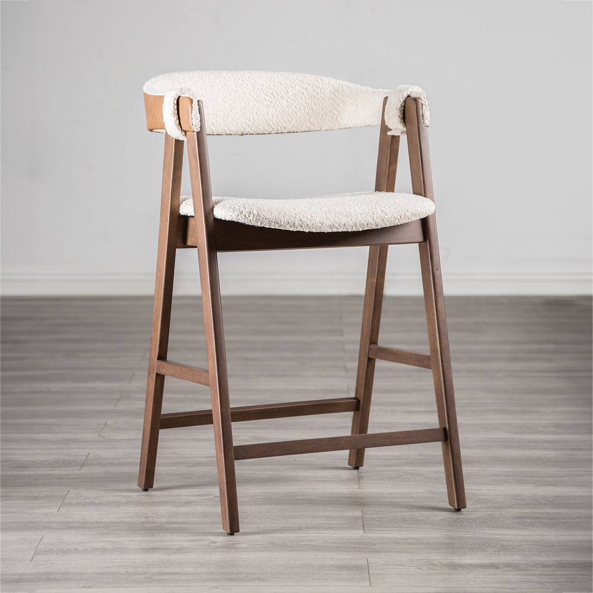 Ebikon Walnut/Beige Counter Stool from Furniture of America - Luna Furniture