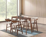 Ebikon Walnut 5 Pc Counter Ht Table Set from Furniture of America - Luna Furniture