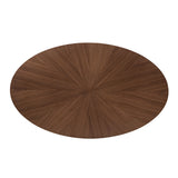 Ebikon Walnut/Beige Mid-Century Round Dining Room Set from Furniture of America - Luna Furniture