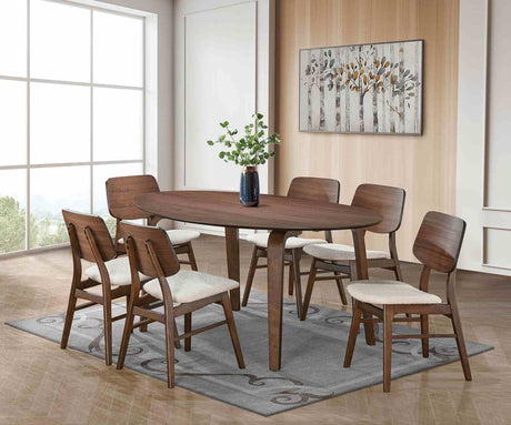 Narvik Walnut 7-Piece Dining Room Set from Furniture of America - Luna Furniture