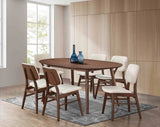 Uzwil Walnut 7 Pc Dining Table Set from Furniture of America - Luna Furniture