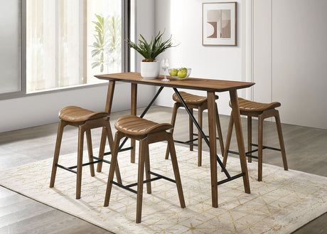 Klamath Walnut 5 Pc Counter Ht Table Set from Furniture of America - Luna Furniture
