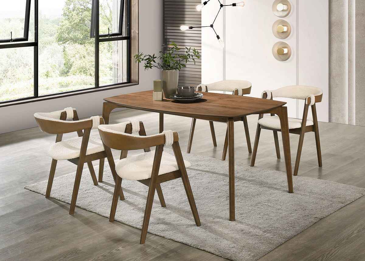 Ebikon Walnut 5 Pc Dining Table Set from Furniture of America - Luna Furniture