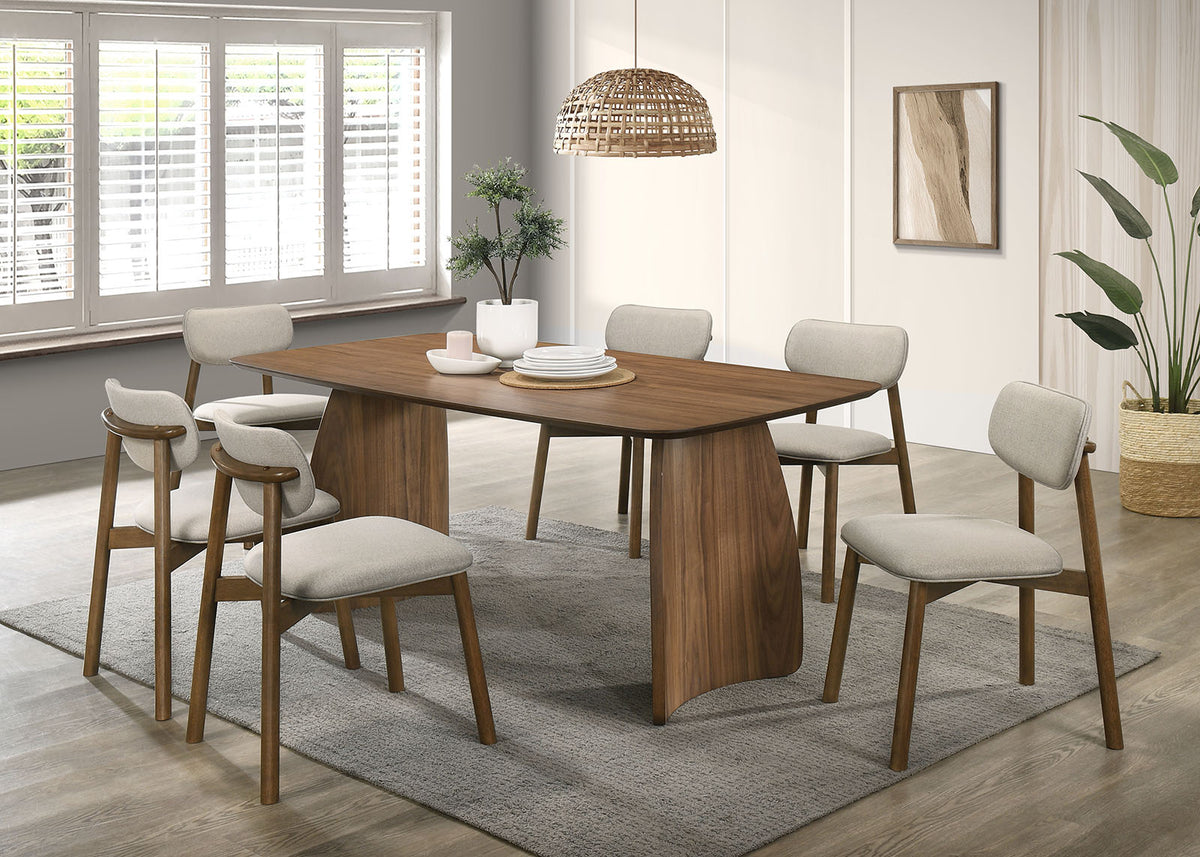 Alnwick Walnut/Beige Side Chair (2/CTN) from Furniture of America - Luna Furniture