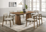 Alnwick Walnut/Beige Dining Table from Furniture of America - Luna Furniture