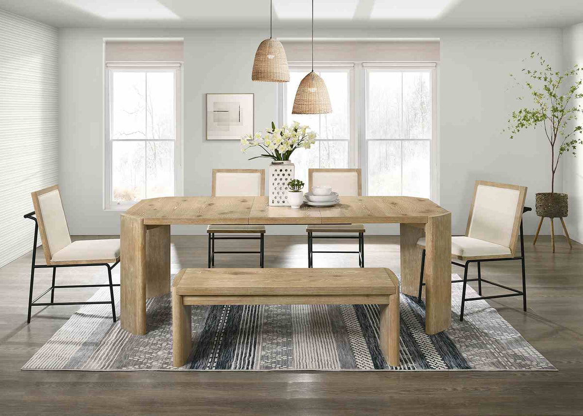 Edenbridge Oak 6 Pc Dining Table Set w/ Bench from Furniture of America - Luna Furniture