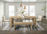 Edenbridge Oak 6 Pc Dining Table Set w/ Bench from Furniture of America - Luna Furniture
