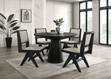 Tottenham Black Contemporary Round Dining Room Set from Furniture of America - Luna Furniture
