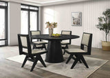 Tottenham Black 59" Round Dining Table from Furniture of America - Luna Furniture