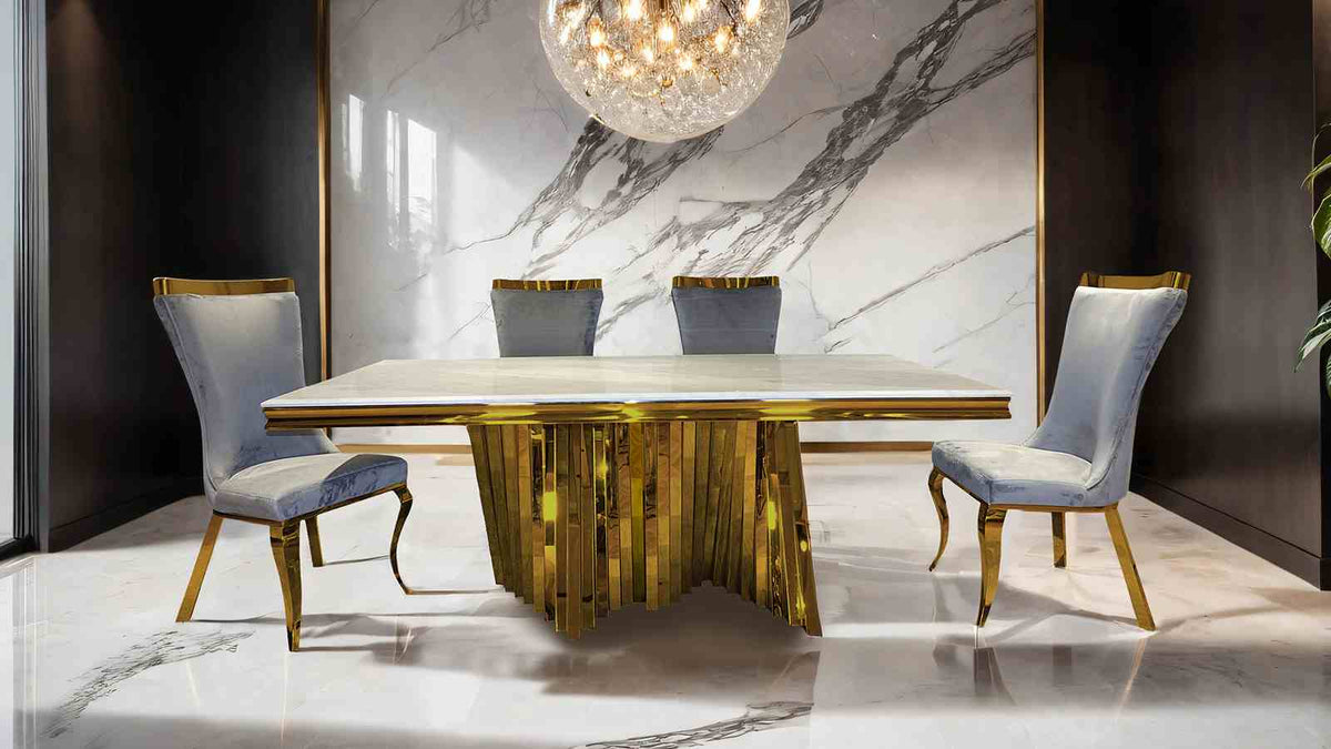 Basilicata Gray/Gold Chair from Furniture of America - Luna Furniture
