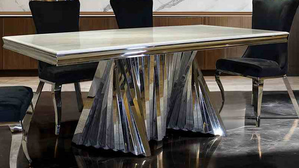 Basilicata Chrome Dining Table