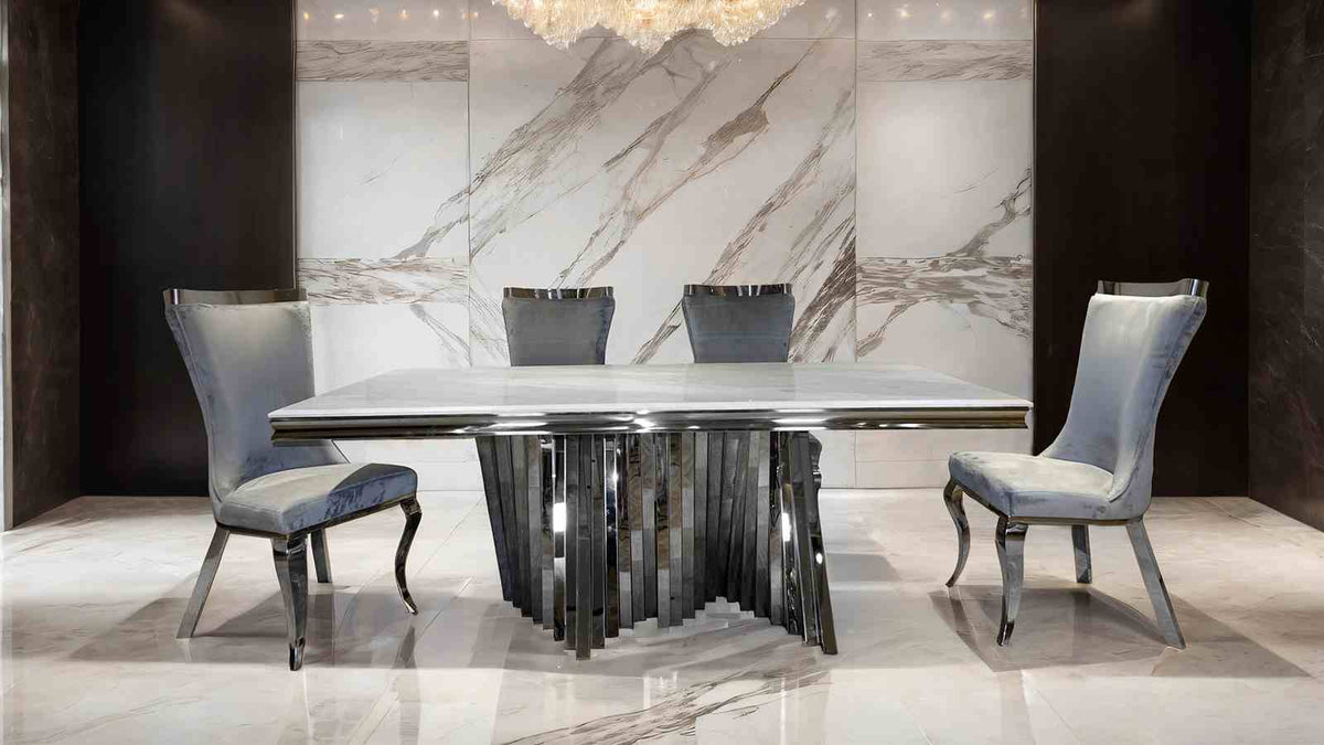 Basilicata Silver/Gray Chair from Furniture of America - Luna Furniture