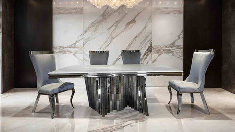 Basilicata Silver/Gray Chair from Furniture of America - Luna Furniture