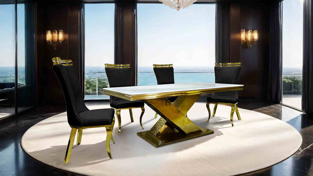 Palazzo Gold/Black Chair from Furniture of America - Luna Furniture