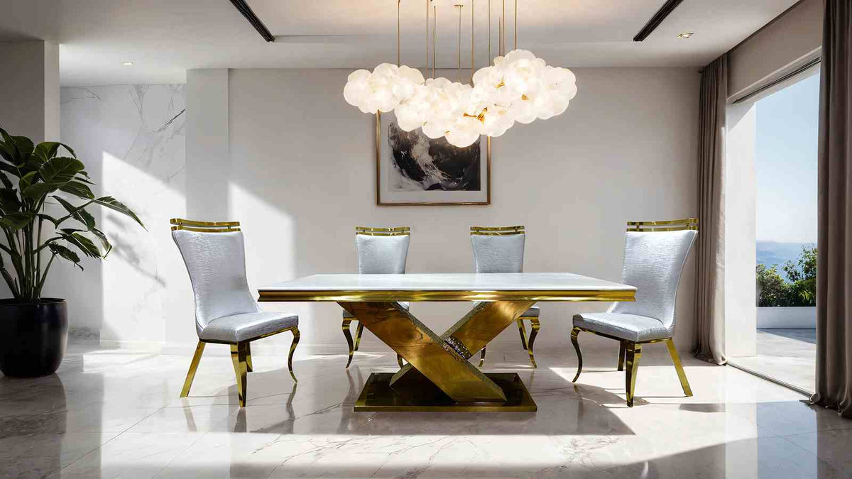 Palazzo Gold Dining Table from Furniture of America - Luna Furniture