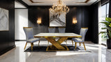 Basilicata Gray/Gold Chair from Furniture of America - Luna Furniture
