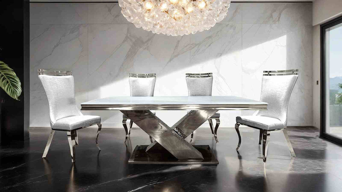 Palazzo Silver/Silver Chair from Furniture of America - Luna Furniture