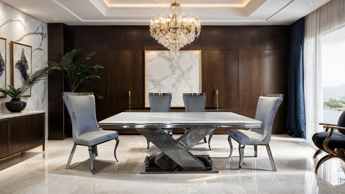Basilicata Silver/White Chair from Furniture of America - Luna Furniture