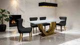 Portanova Black/Gold Chair from Furniture of America - Luna Furniture