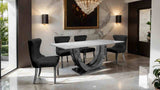 Portanova Silver/Black Chair from Furniture of America - Luna Furniture