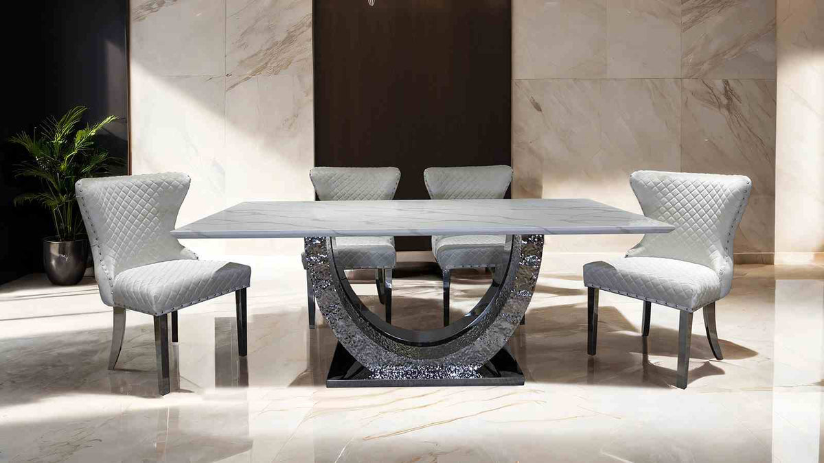 Portanova Silver/White Chair from Furniture of America - Luna Furniture
