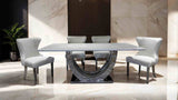 Portanova Silver/White Chair from Furniture of America - Luna Furniture