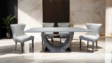 Portanova Silver/White Chair from Furniture of America - Luna Furniture