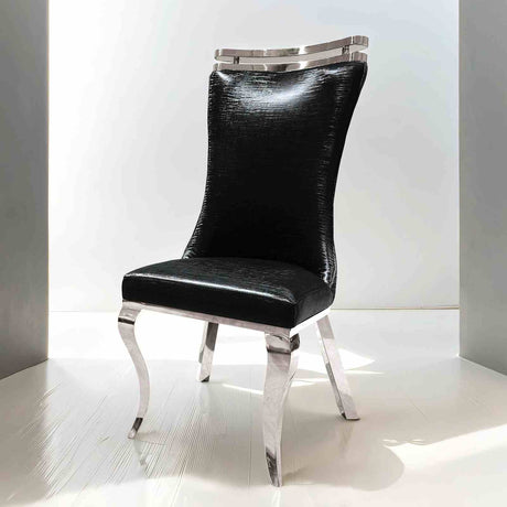 Palazzo Black/Silver Chair from Furniture of America - Luna Furniture