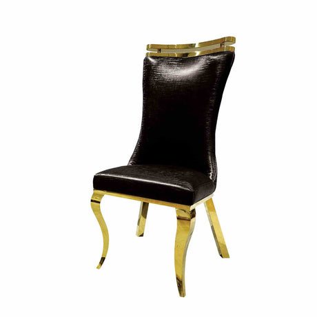 Palazzo Gold/Black Chair from Furniture of America - Luna Furniture
