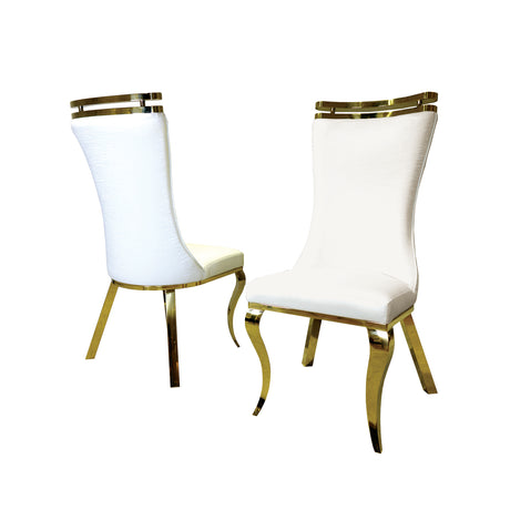Palazzo Gold/White Chair from Furniture of America - Luna Furniture