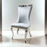 Basilicata Silver/Gray Chair from Furniture of America - Luna Furniture