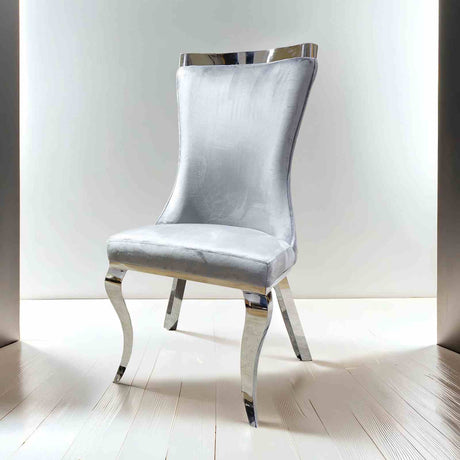 Basilicata Silver/Gray Chair from Furniture of America - Luna Furniture