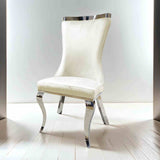 Basilicata Silver/White Chair from Furniture of America - Luna Furniture