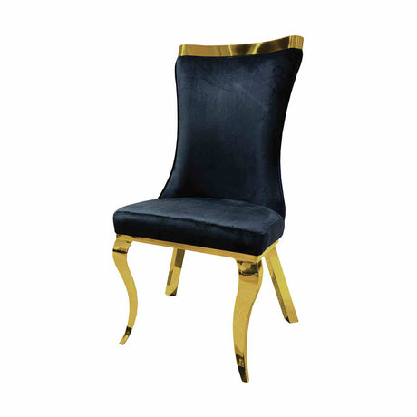 Basilicata Black/Gold Chair from Furniture of America - Luna Furniture