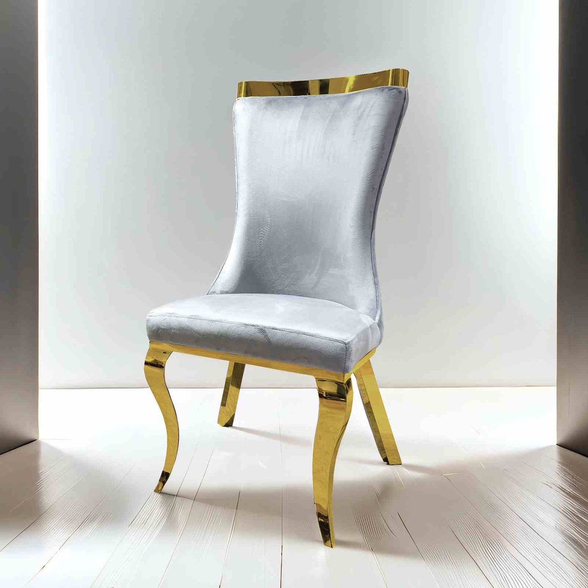Basilicata Gray/Gold Chair from Furniture of America - Luna Furniture