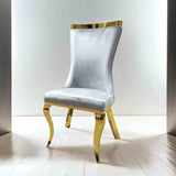Basilicata Gray/Gold Chair from Furniture of America - Luna Furniture