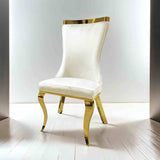 Basilicata White/Gold Chair from Furniture of America - Luna Furniture