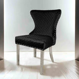 Portanova Silver/Black Chair from Furniture of America - Luna Furniture