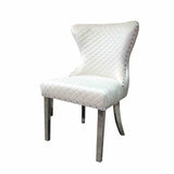 Portanova Silver/White Chair from Furniture of America - Luna Furniture