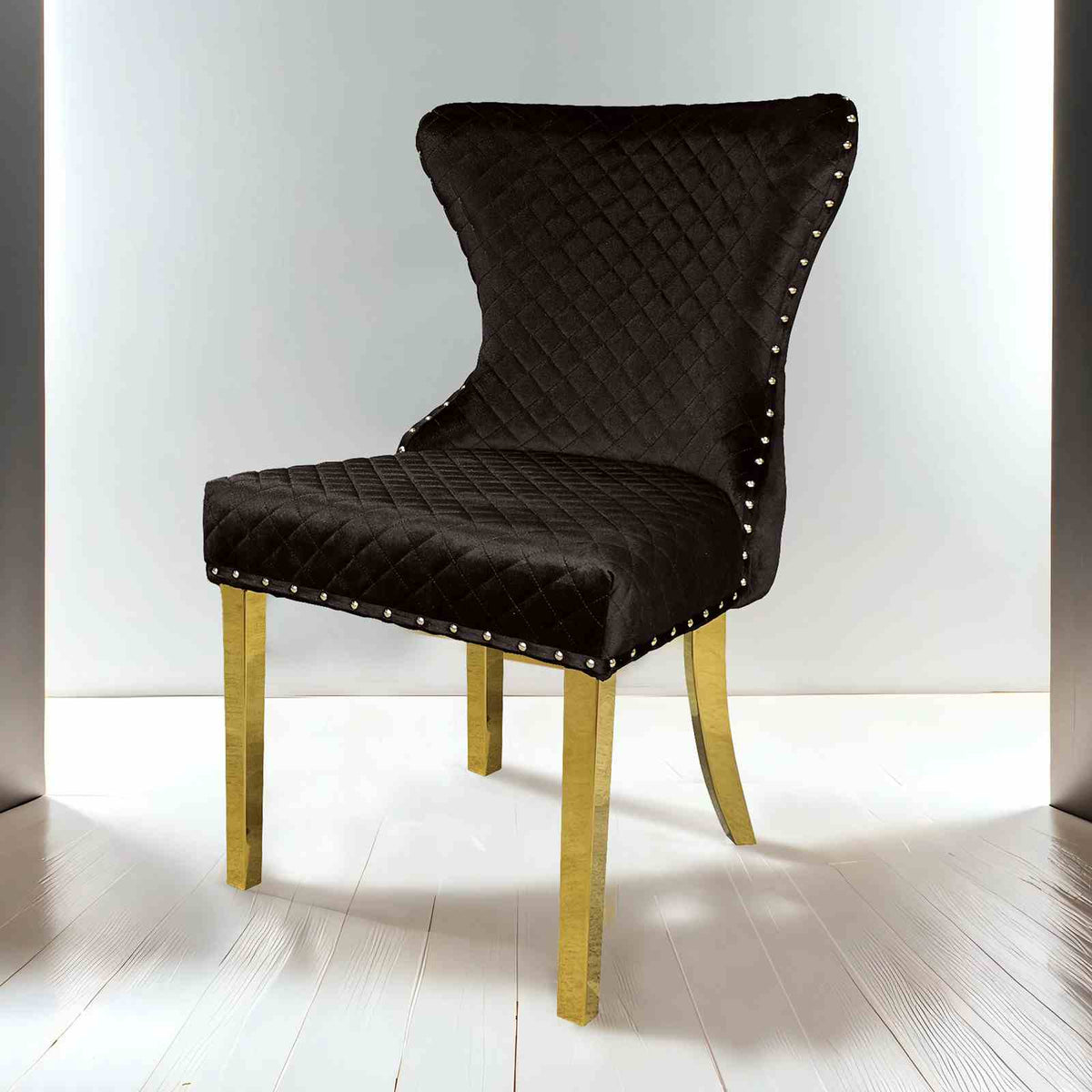 Portanova Black/Gold Chair from Furniture of America - Luna Furniture