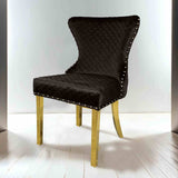 Portanova Black/Gold Chair from Furniture of America - Luna Furniture