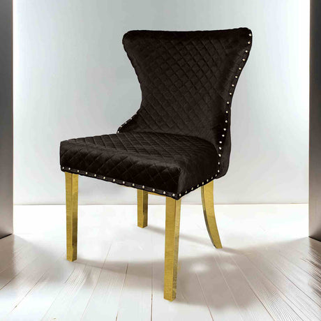 Portanova Black/Gold Chair from Furniture of America - Luna Furniture