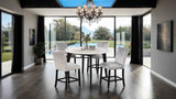 Sabro Black/White Round Counter Ht. Table from Furniture of America - Luna Furniture