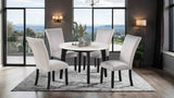 Sabro Black/White Round Dining Table from Furniture of America - Luna Furniture