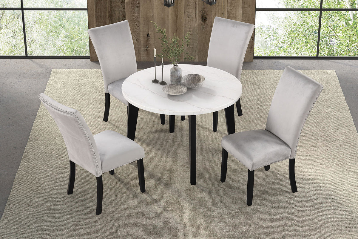 Sabro Black/White Round Dining Table from Furniture of America - Luna Furniture