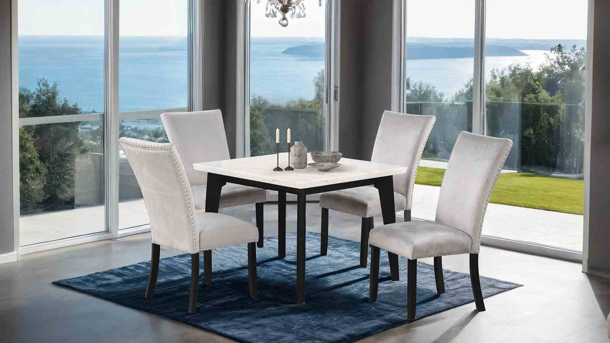 Sabro Black/White 5 Pc Dining Table Set from Furniture of America - Luna Furniture