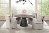 Broager Rustic Oak/Dark Walnut 5 Pc Dining Table Set (Light Gray Caster Chairs) from Furniture of America - Luna Furniture