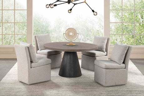 Broager Dark Walnut/Light Gray 5-Piece Dining Room Set from Furniture of America - Luna Furniture